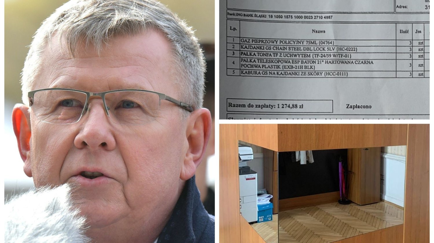 Marszałek Witold Kozłowski z PiS ma prywatnych ochroniarzy, którzy siedzą w szafie z lustrami weneckimi.