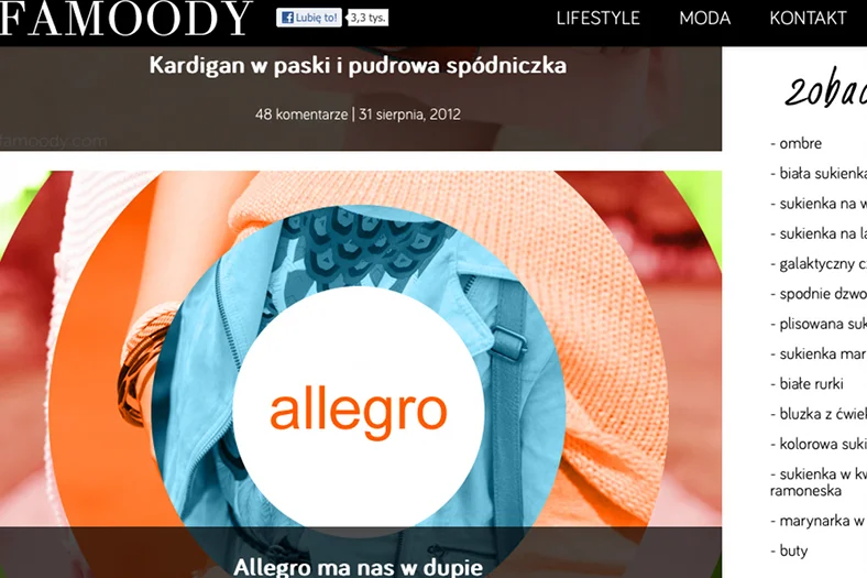 Zrzut ekranu z bloga Famoody.com