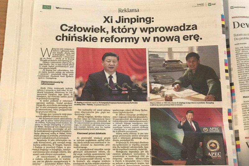 Chiny reklamują swojego przywódcę w "Rzeczpospolitej".