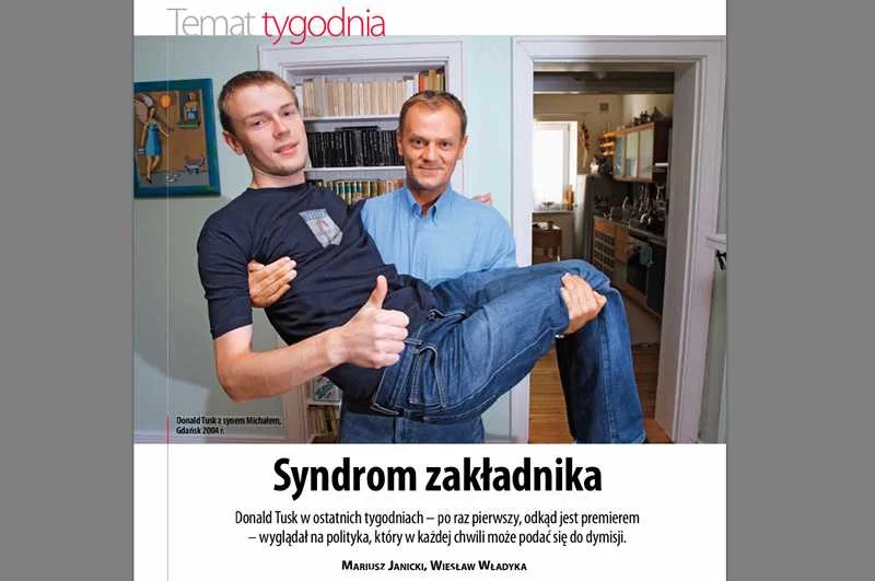 Zrzut ekranu z artykułu "Polityki" o premierze Donaldzie Tusku