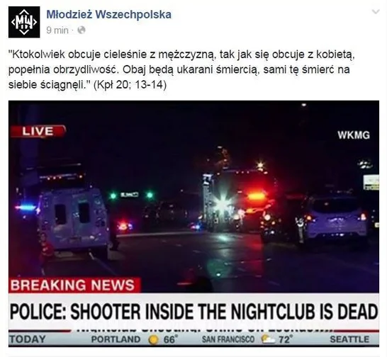 Fanatyzm religijny prowadzi do terroru oraz usprawiedliwiania zamachów.