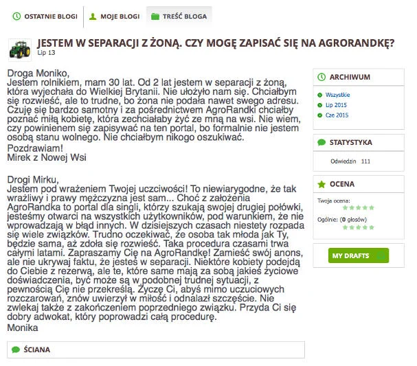 Rolnicy martwią się, że sprawią komuś przykrość.
