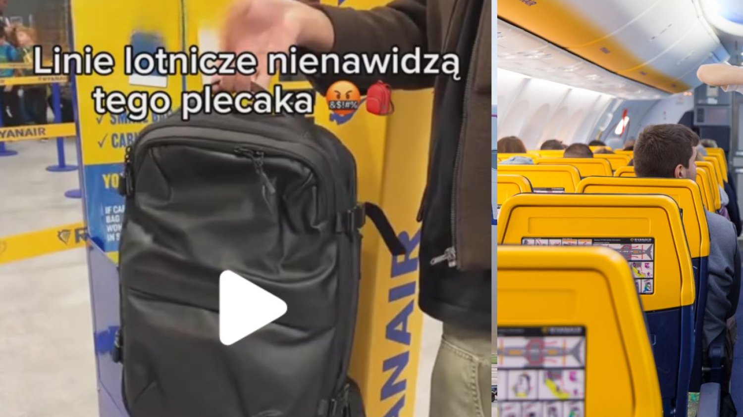 Tak oszukują na "plecak do Ryanaira" Tak wygląda oszustwo na "plecak do Ryanaira"