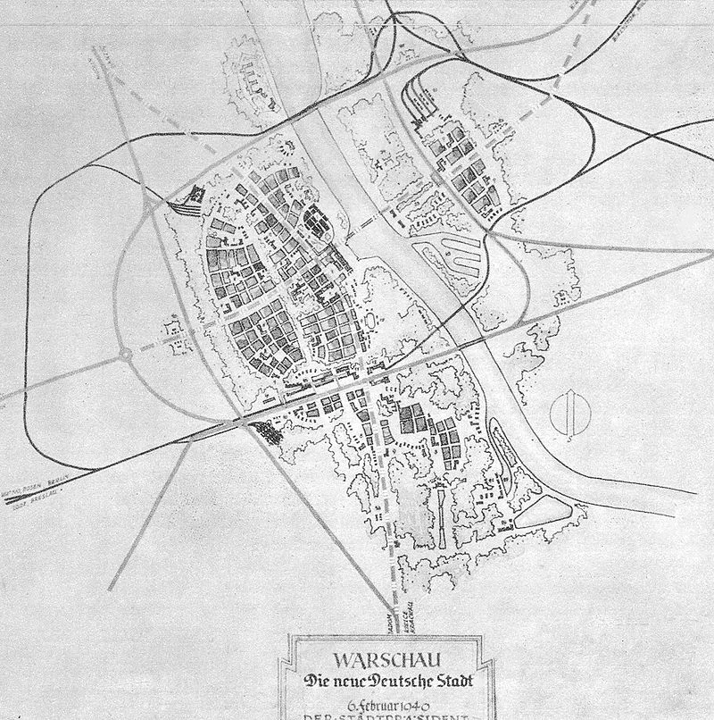 „Nowe niemieckie miasto Warszawa” - plan Pabsta, 1940.