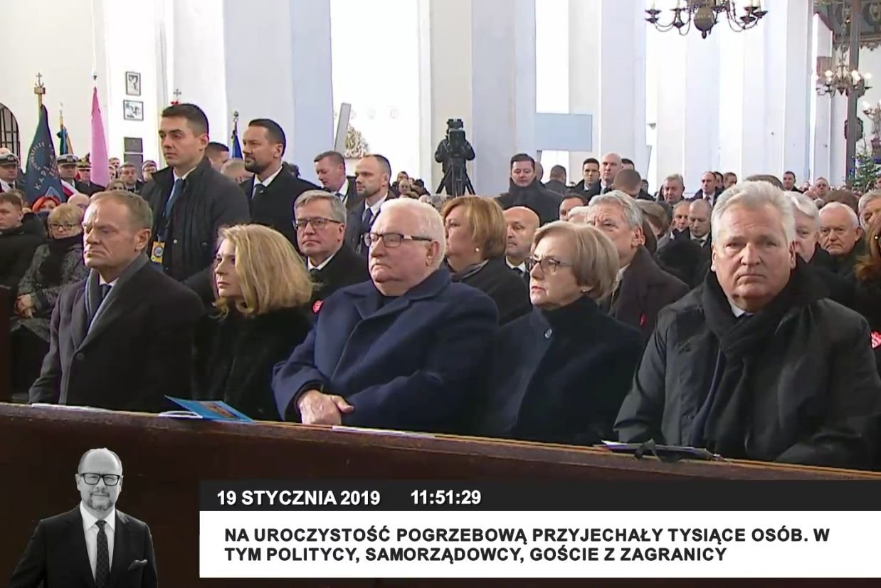 W pierwszej ławie na pogrzebie Pawła Adamowicza zasiedli kiedyś wojujący ze sobą politycy: Lech Wałęsa i Aleksander Kwaśniewski