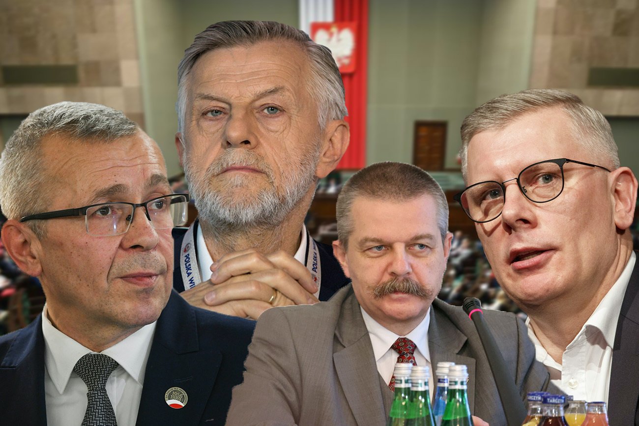 Od lewej: Marek Czeszkiewicz, Andrzej Zybertowicz, Przemysław Żurawski vel Grajewski, Sławomir Cenckiewicz.