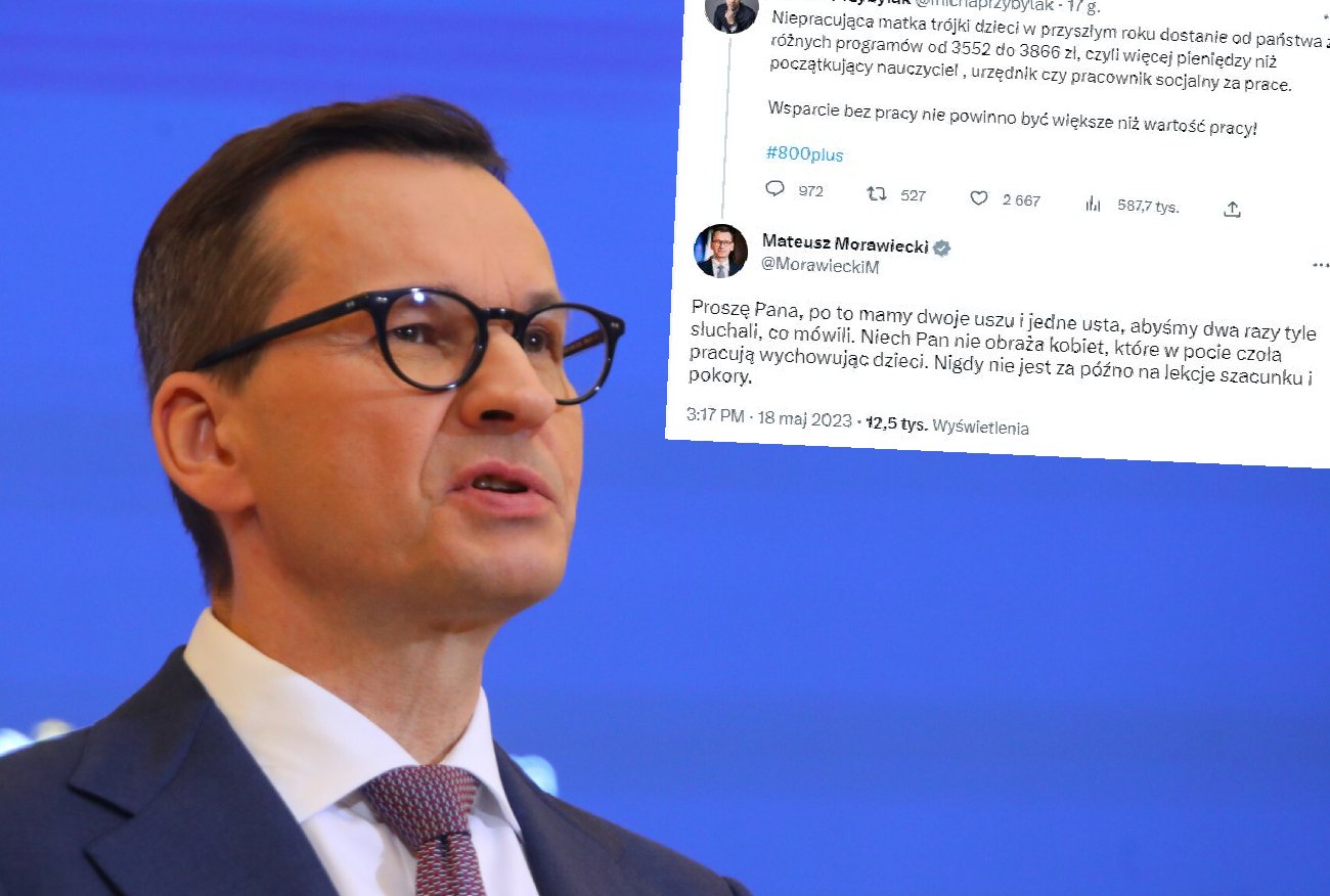 Jednym zdaniem o 800 plus wywołał burzę. Odpowiedział mu Morawiecki.
