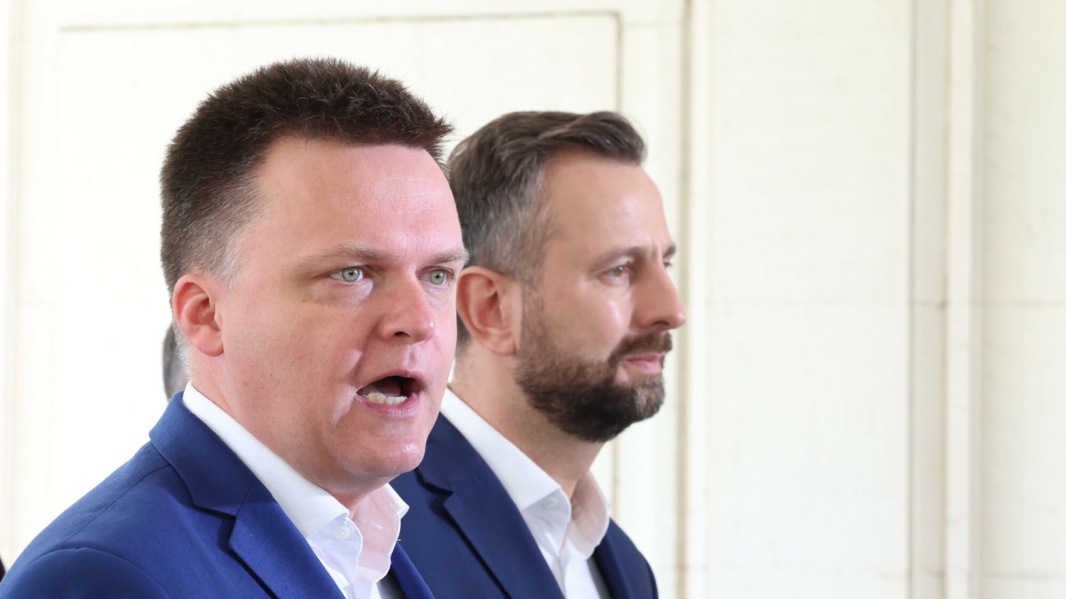 Szymon Hołownia i Władysław Kosiniak-Kamysz z koalicji Trzecia Droga.