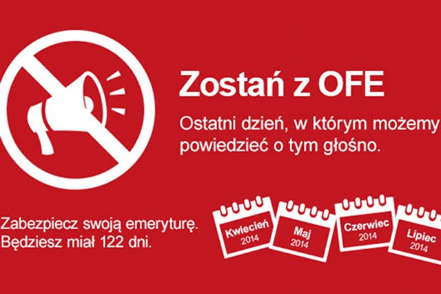 Konfederacja Lewiatan zamknie serwis Zostaję z OFE, który namawia Polaków do dalszego korzystania z Otwartych Funduszy Emerytalnych