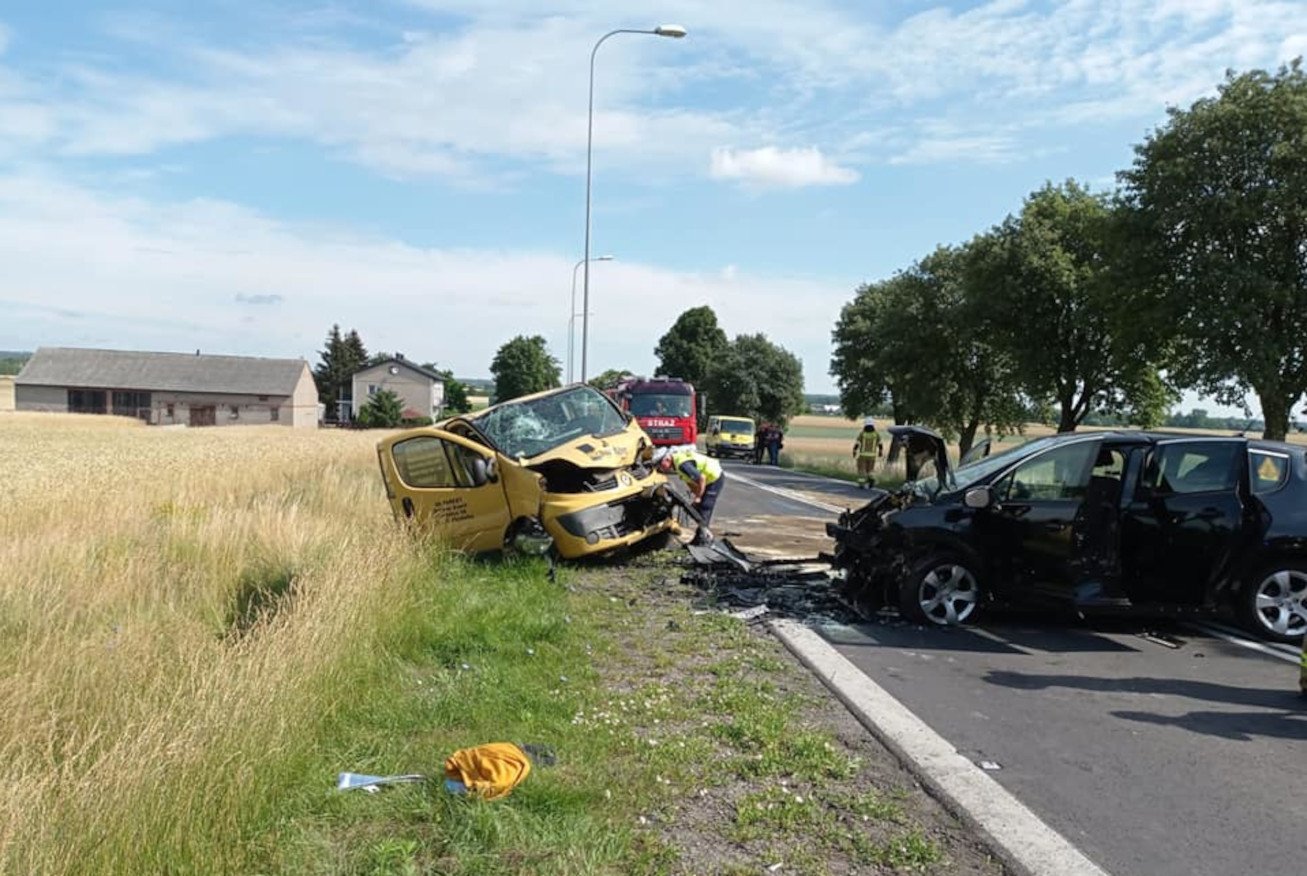 Wypadek drogowy w Galewie.