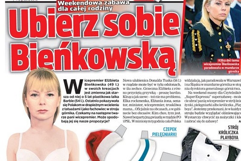 Zabawa "Ubierz sobie Bieńkowską w "Super Expressie" wywołała oburzenie dziennikarzy z innych redakcji.