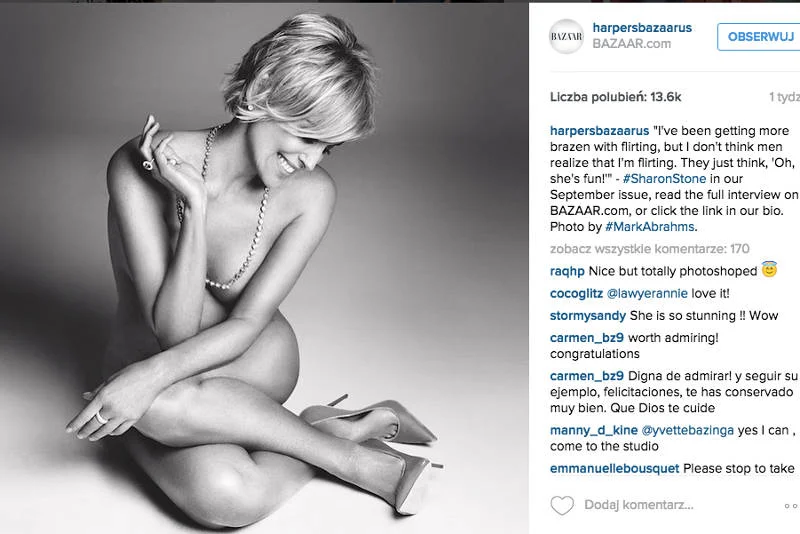 Sharon Stone w pięknej sesji. Czy ten retusz może kłamać?