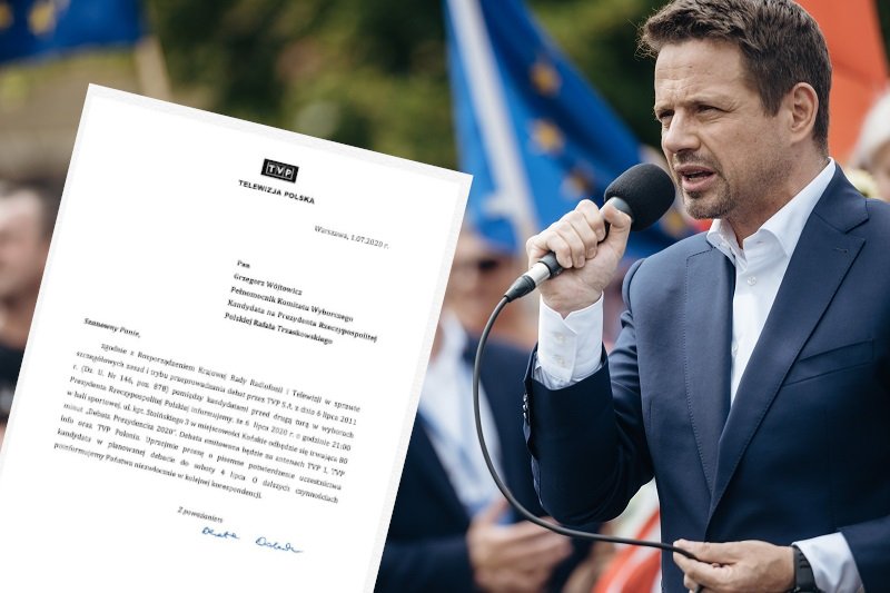 Konrad Piasecki pokazał zaproszenie, które Rafał Trzaskowski dostał z TVP.