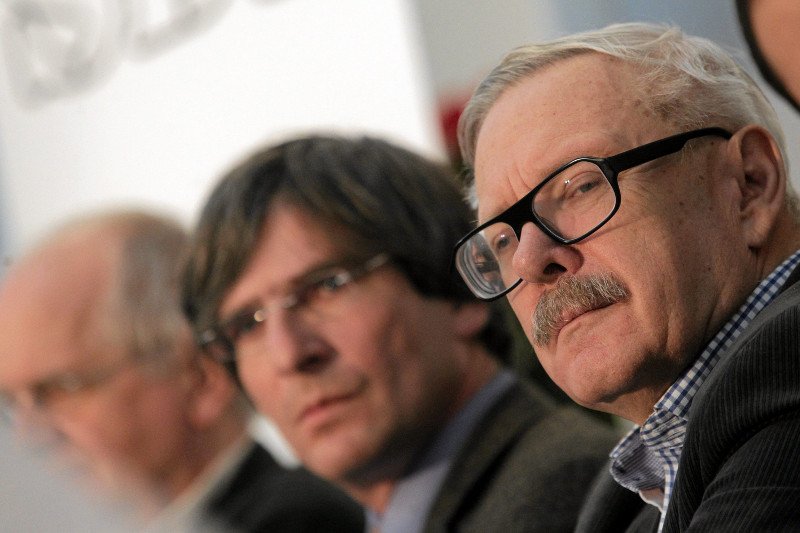 Marcin Wolski to prezes warszawskiego SDP. W tle Krzysztof Skowroński, prezes całego SDP.