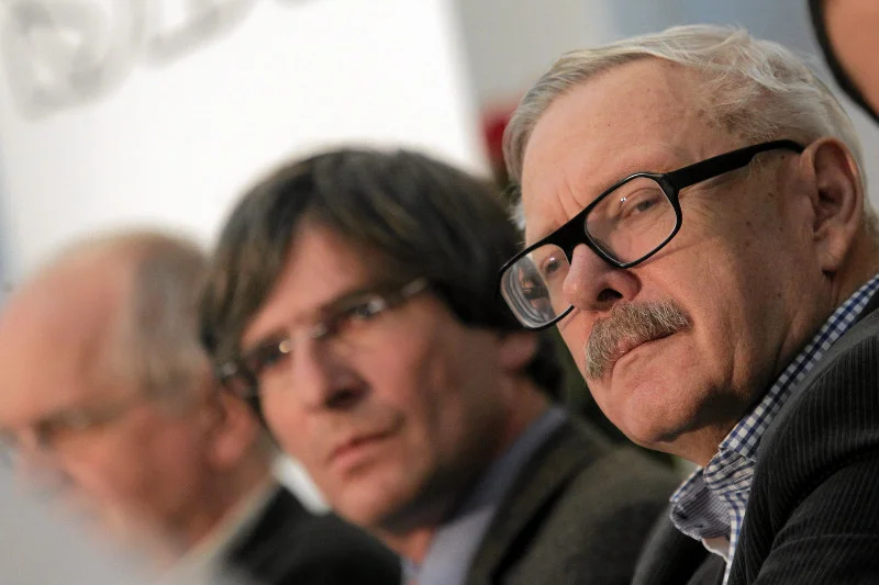 Marcin Wolski to prezes warszawskiego SDP. W tle Krzysztof Skowroński, prezes całego SDP.