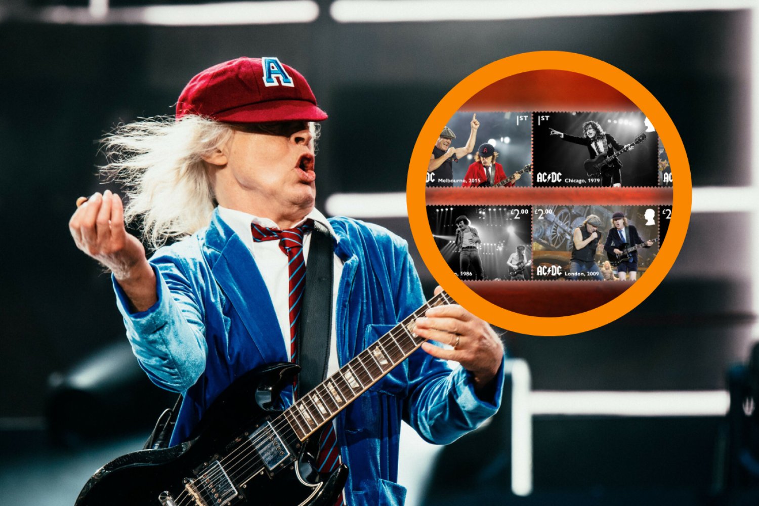AC/DC na znaczkach pocztowych