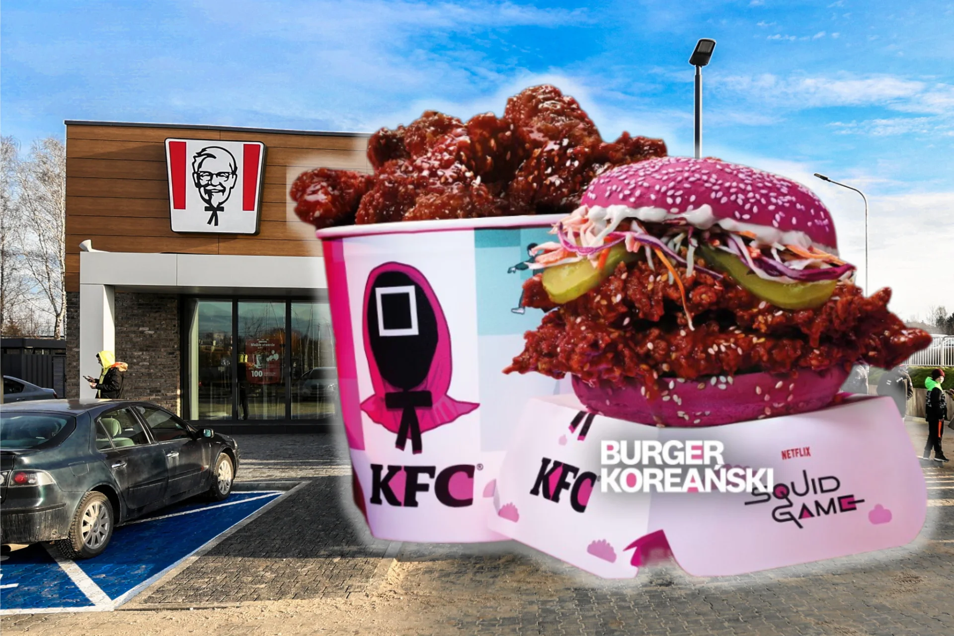 KFC sprzedaje różowe burgery inspirowane "Squid Game" Nowe "Squid Game" w KFC. Jaka cena?