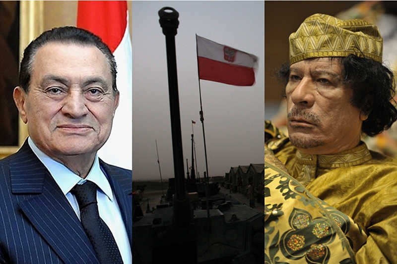 Polskie firmy zbrojeniowe sprzedawały uzbrojenie Hosniemu Mubarakowi  i Muammarowi Kaddafiemu.