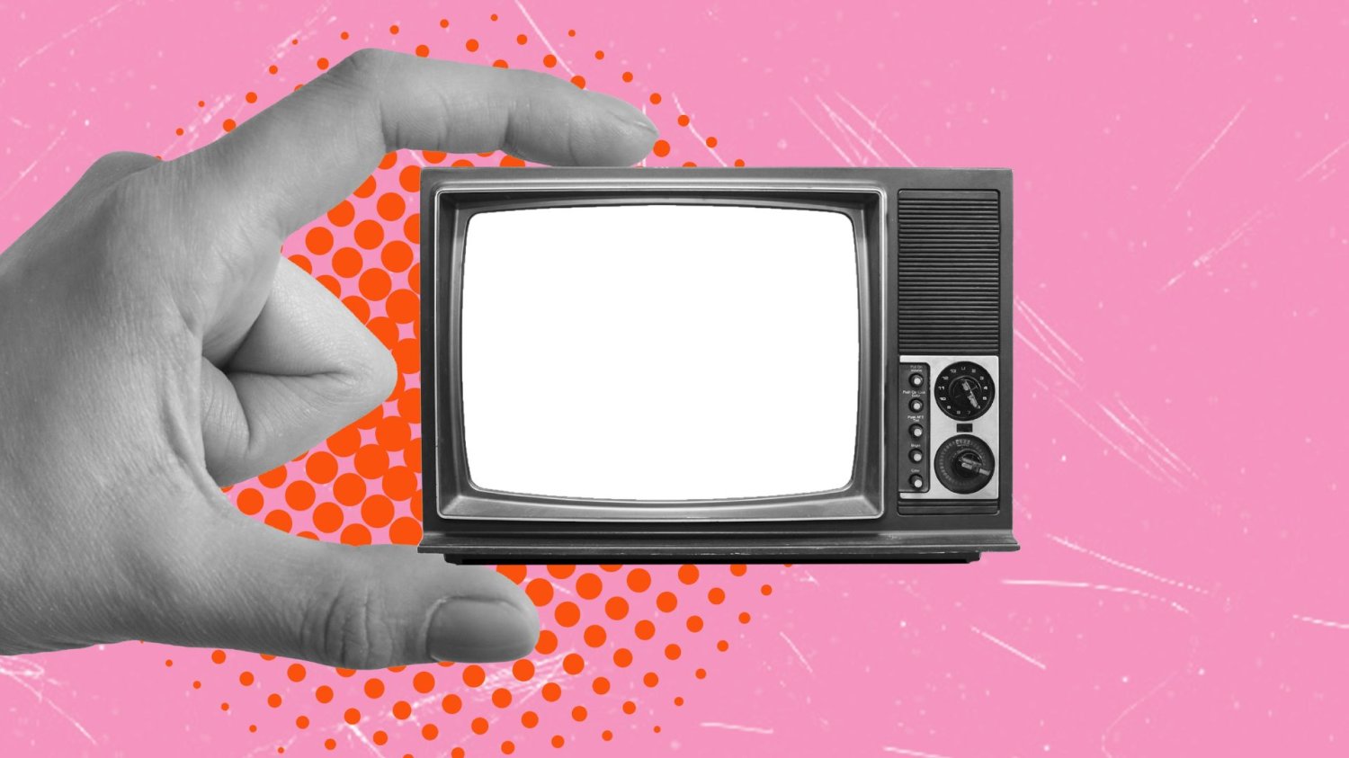 jak oglądać w streamingu? grafika z ręką trzymającą telewizor
