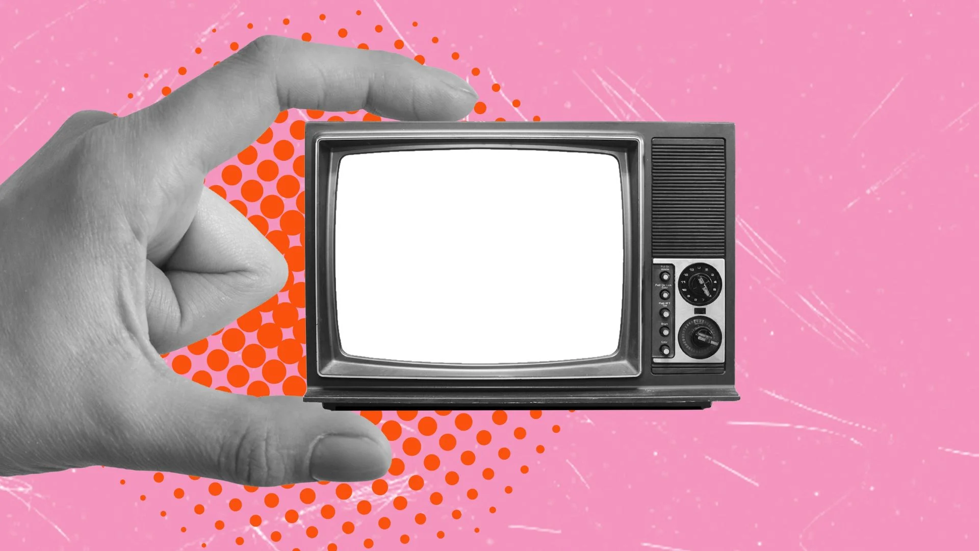 jak oglądać w streamingu? grafika z ręką trzymającą telewizor