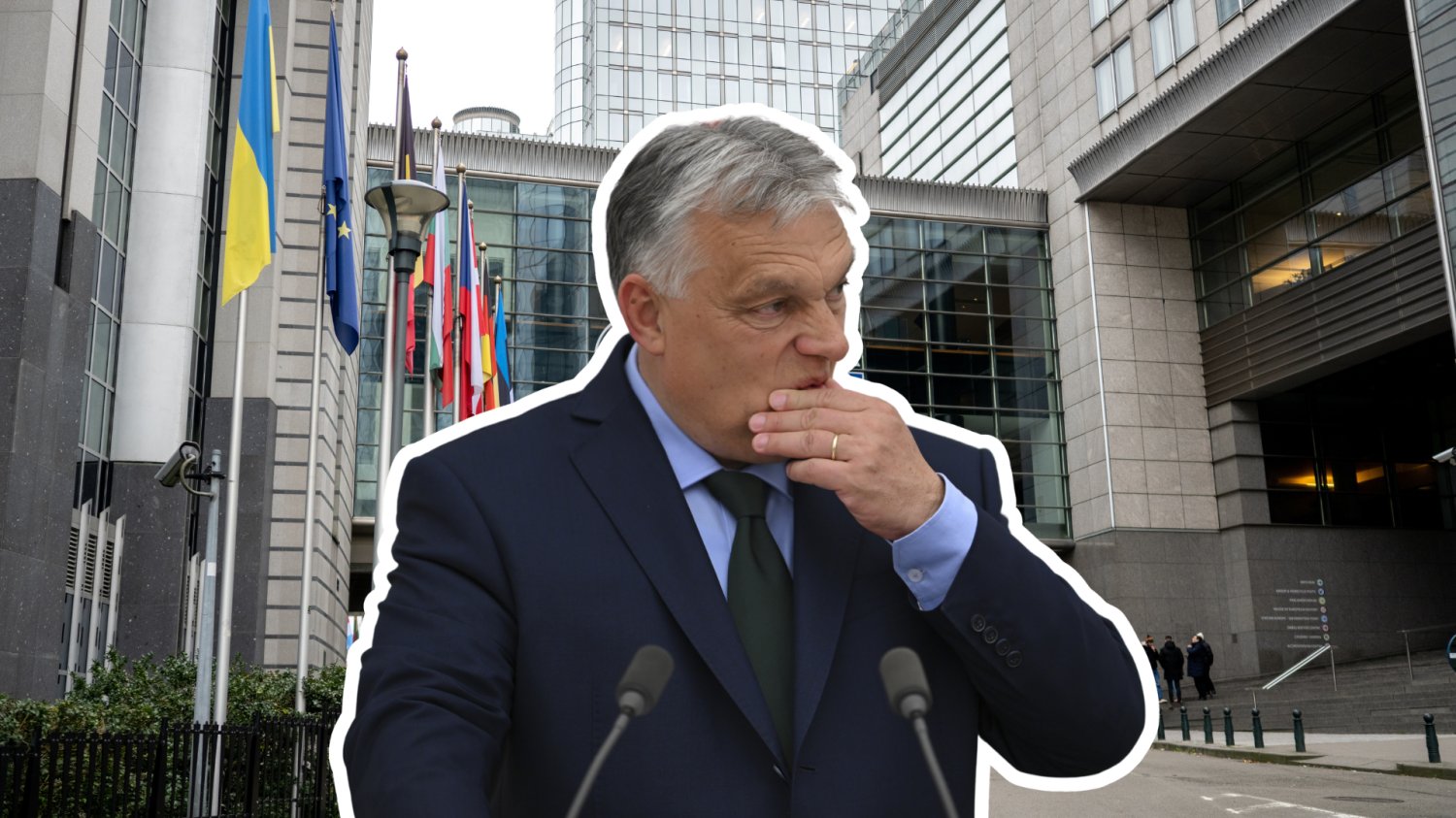 Viktor Orbán jedzie w pierwszą podróż po klęsce w wyborach. Cel zaskakuje Viktor Orban w tle budynek Parlamentu UE
