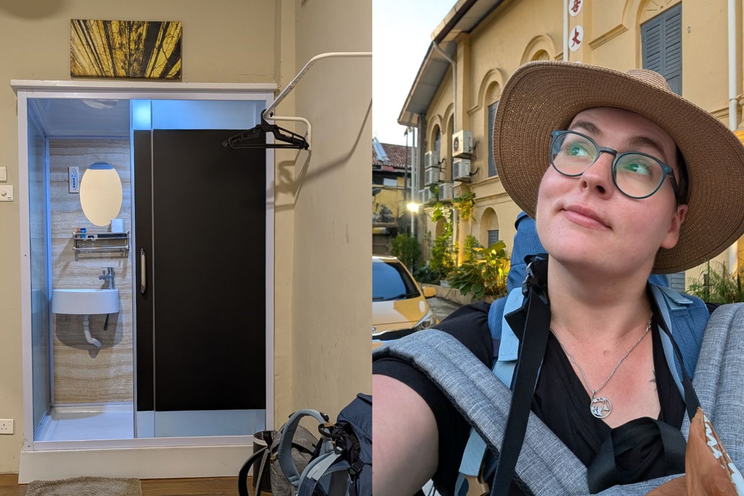 Hostel w George Town na wyspie Penang w Malezji miał łazienkę w szafie