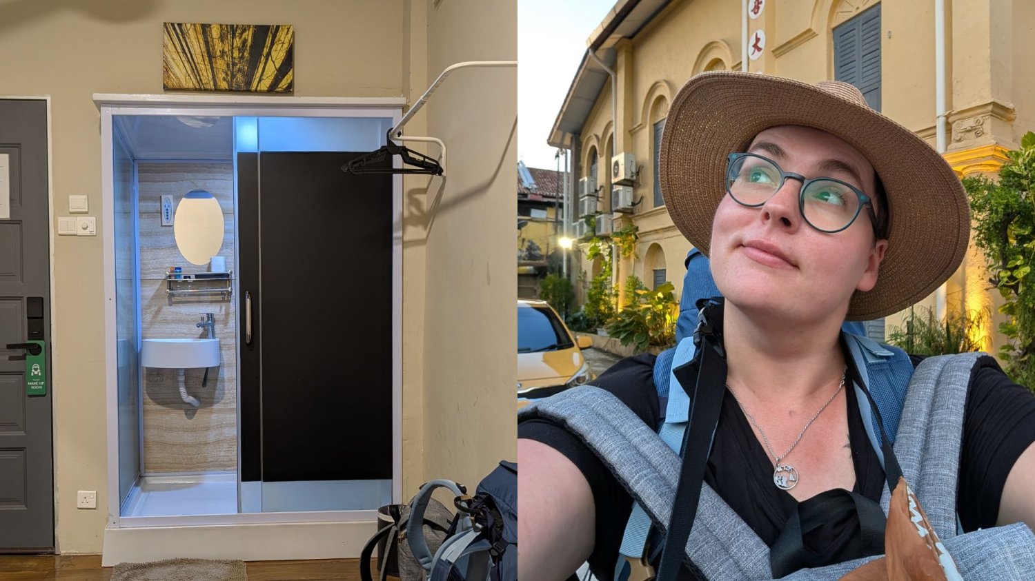 Łazienka w szafie. Takie rozwiązanie miał mój hostel na wyspie Penang w Malezji Hostel w George Town na wyspie Penang w Malezji miał łazienkę w szafie