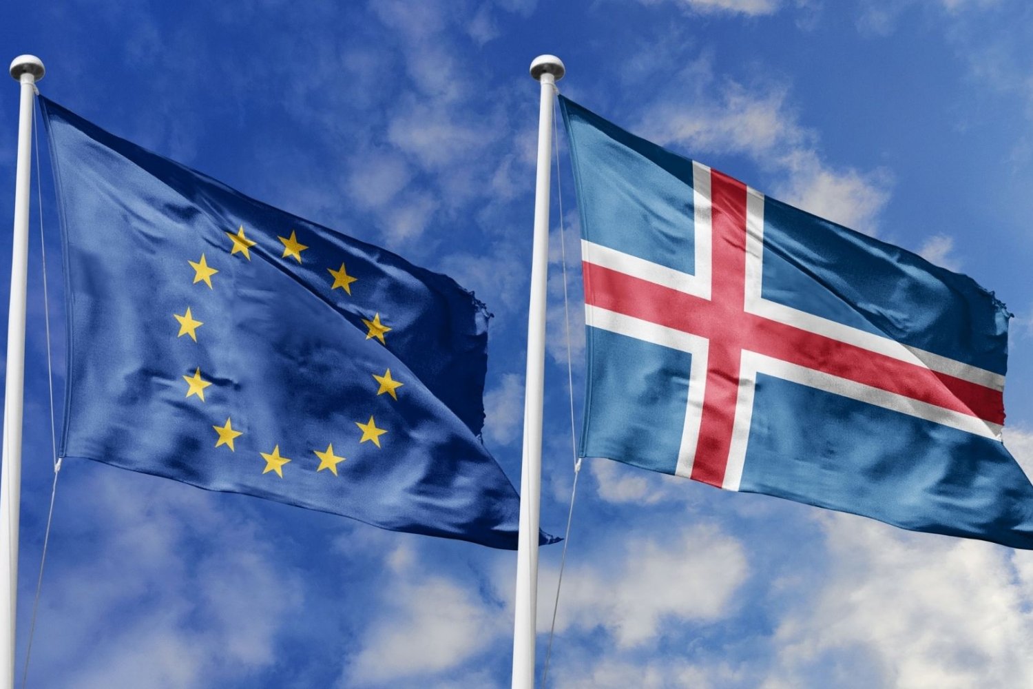 Islandia, Unia Europejska, flagi