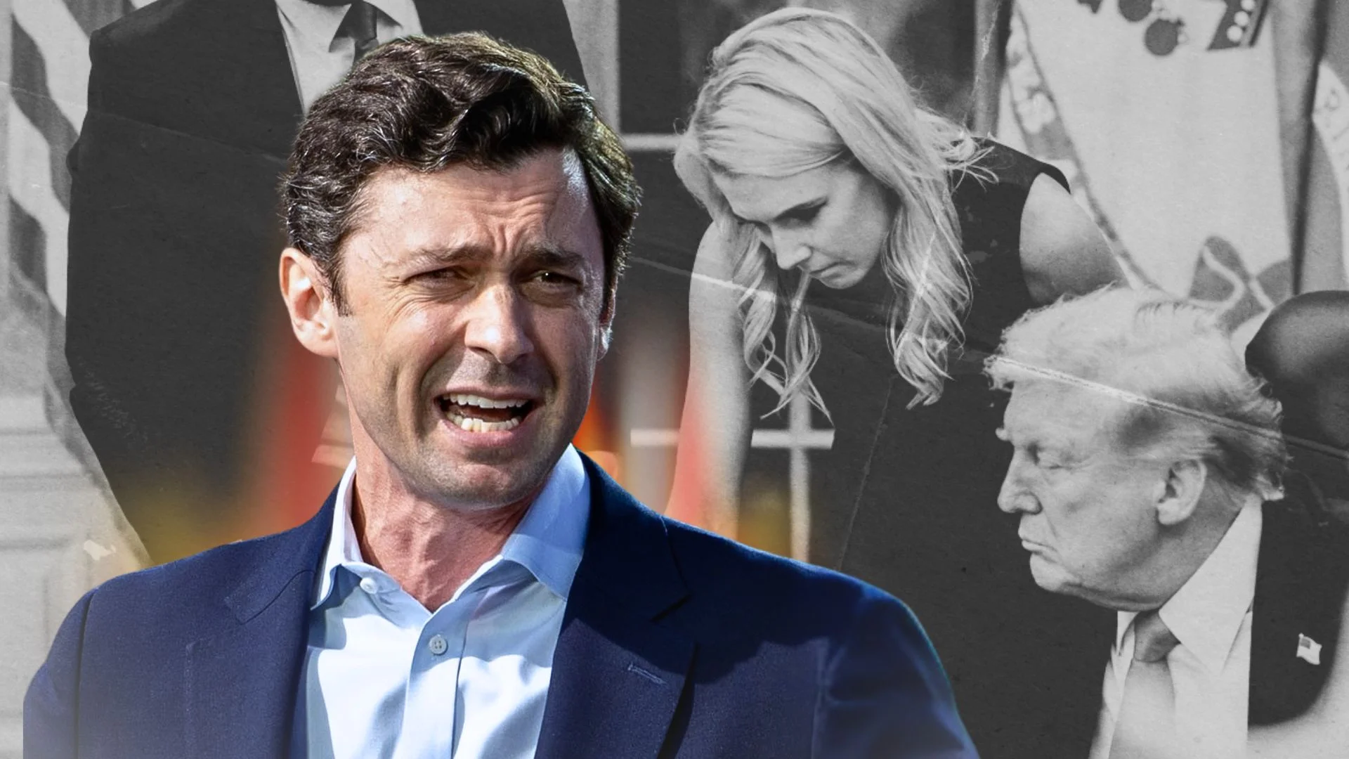 Nowa nadzieja demokratów w USA. Rzucił 3 słowa, zalazł za skórę Trumpowi i został gwiazdą Jon Ossoff. W tle Natalie Harp i Donald Trump