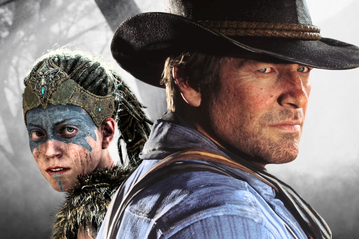 3 gry, które ogląda się jak filmy. Przekonają nawet tych, co gardzą konsolą Kadry z gier Hellblade: Senua's Sacrifice i Red Dead Redemption 2