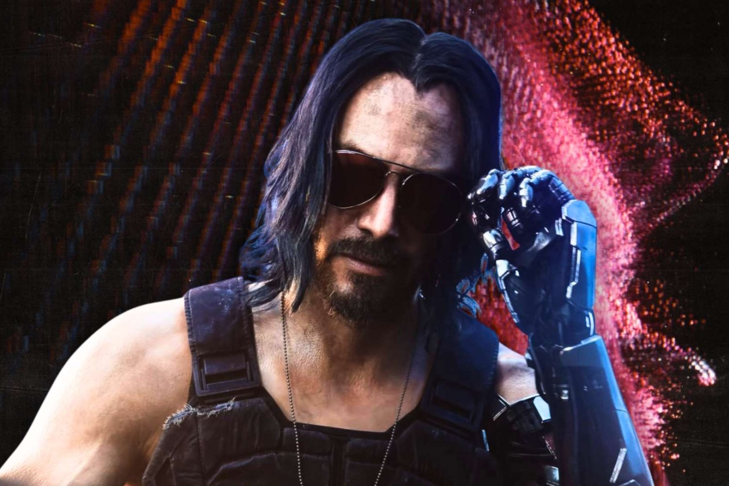 Keanu Reeves jako Johnny Silverhand w grze Cyberpunk 2077