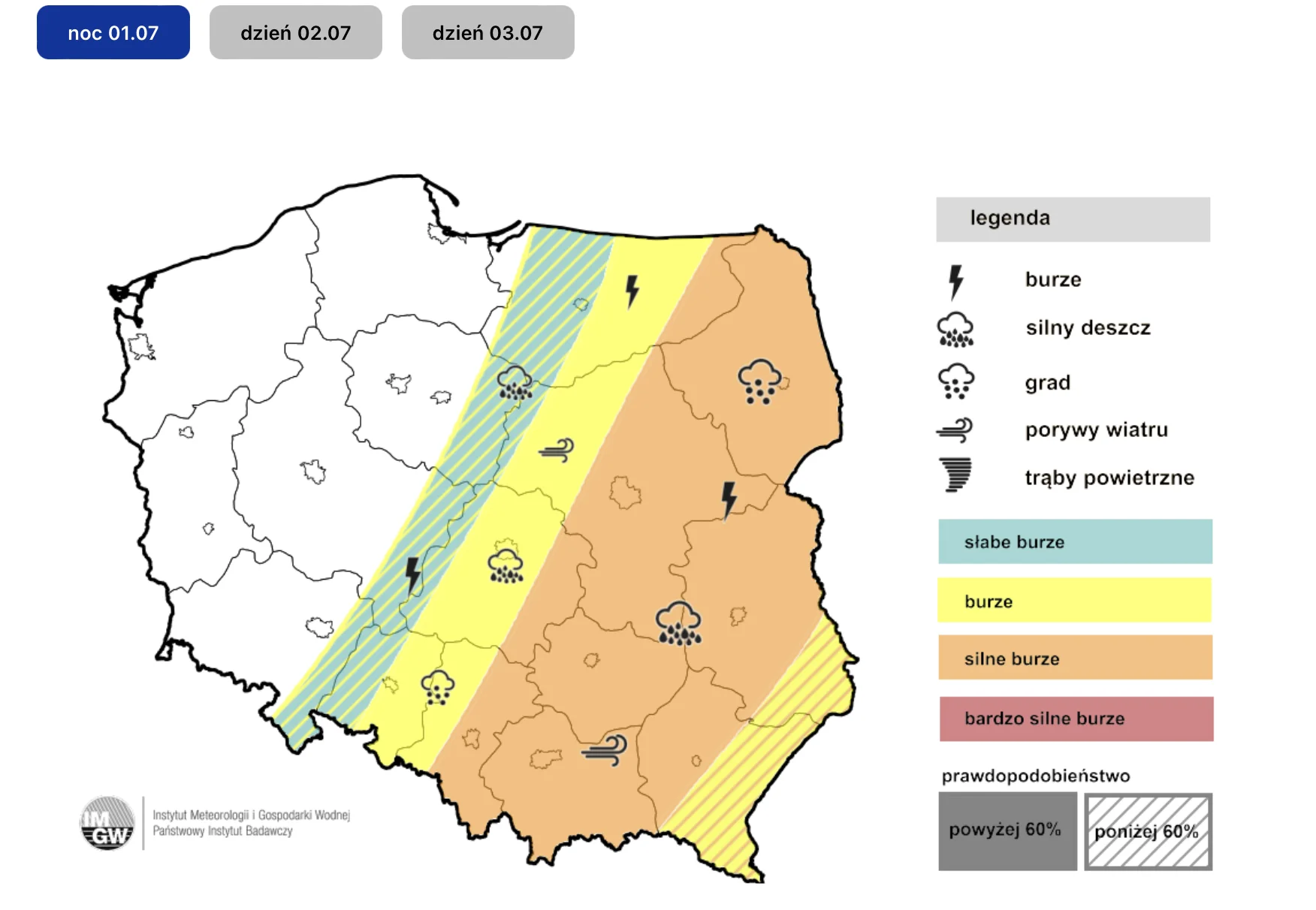 Gwałtowne burze przechodzą nad Polską. Gdzie jest najgorzej? IMGW