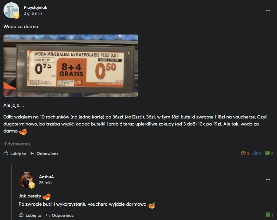 Screen z komentarzami
