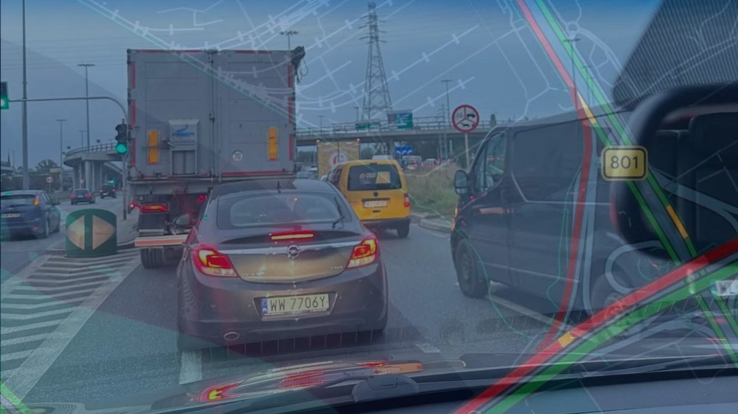Korek na zjeździe z Modlińskiej na S8