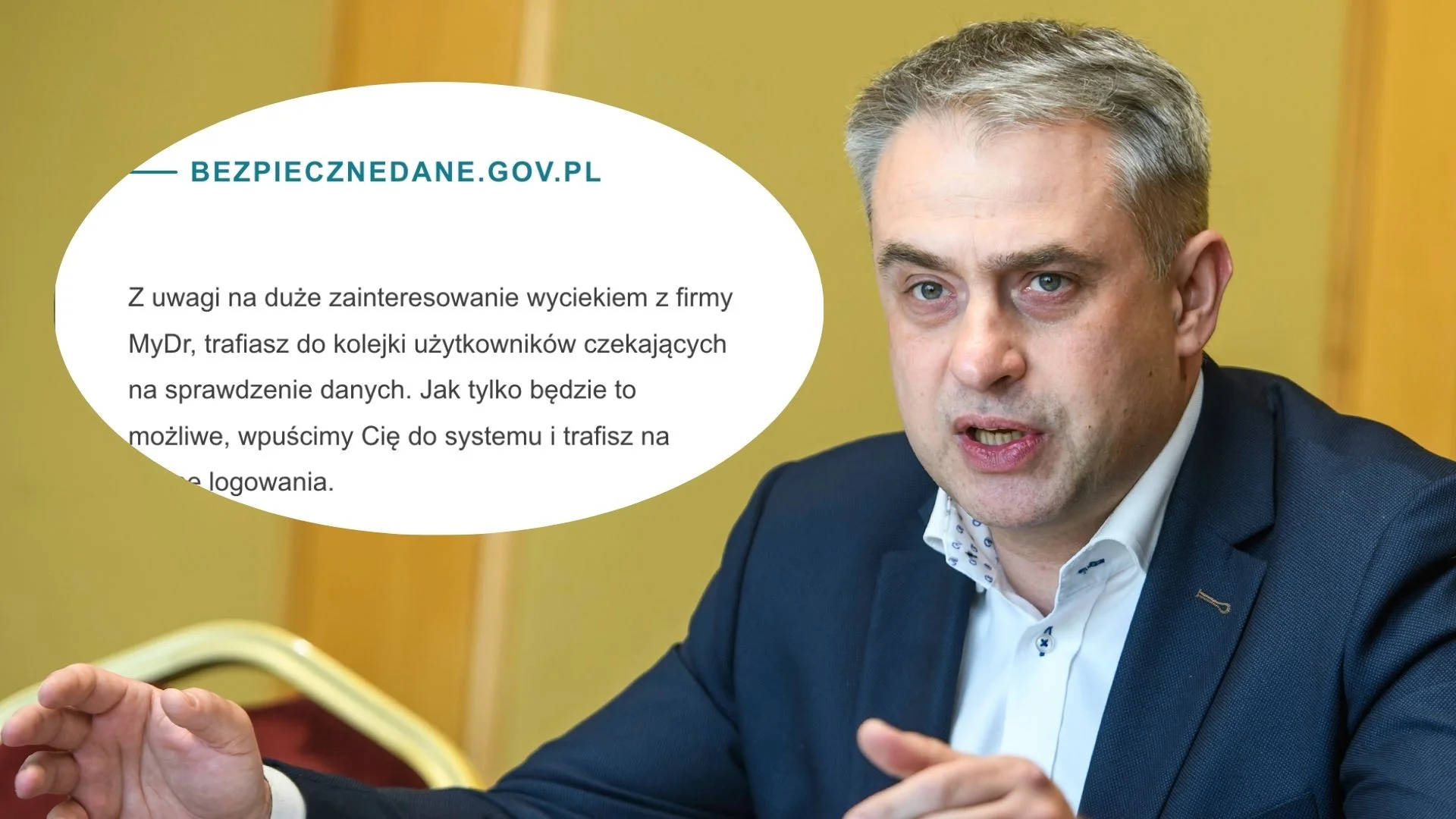 MyDr i wielki wyciek danych. Rządowa strona nie radzi sobie z zainteresowanymi Krzysztof Gawkowski, bezpiecznedane.gov.pl