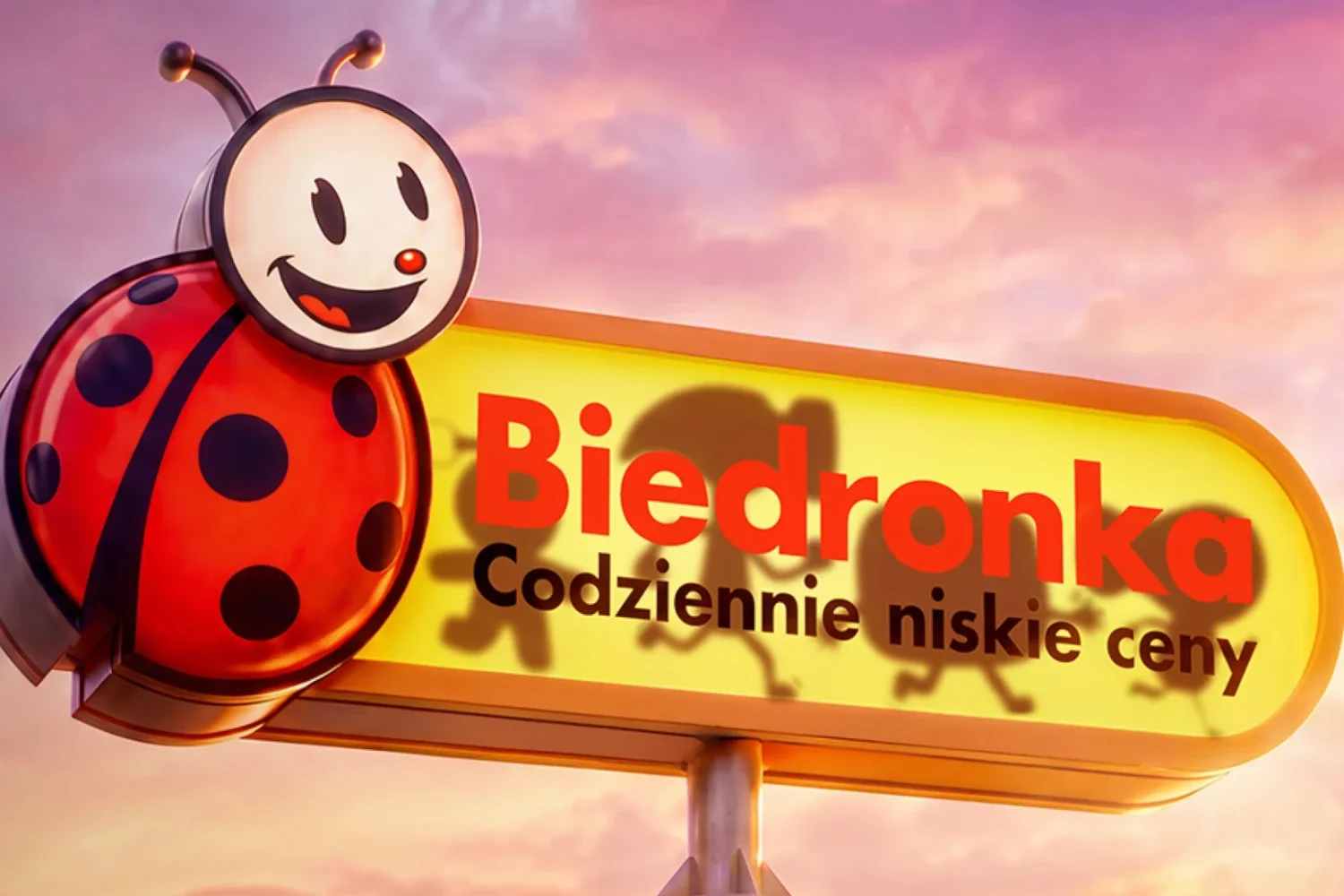 Logo Biedronki z cieniami Gangu Zaradniaków