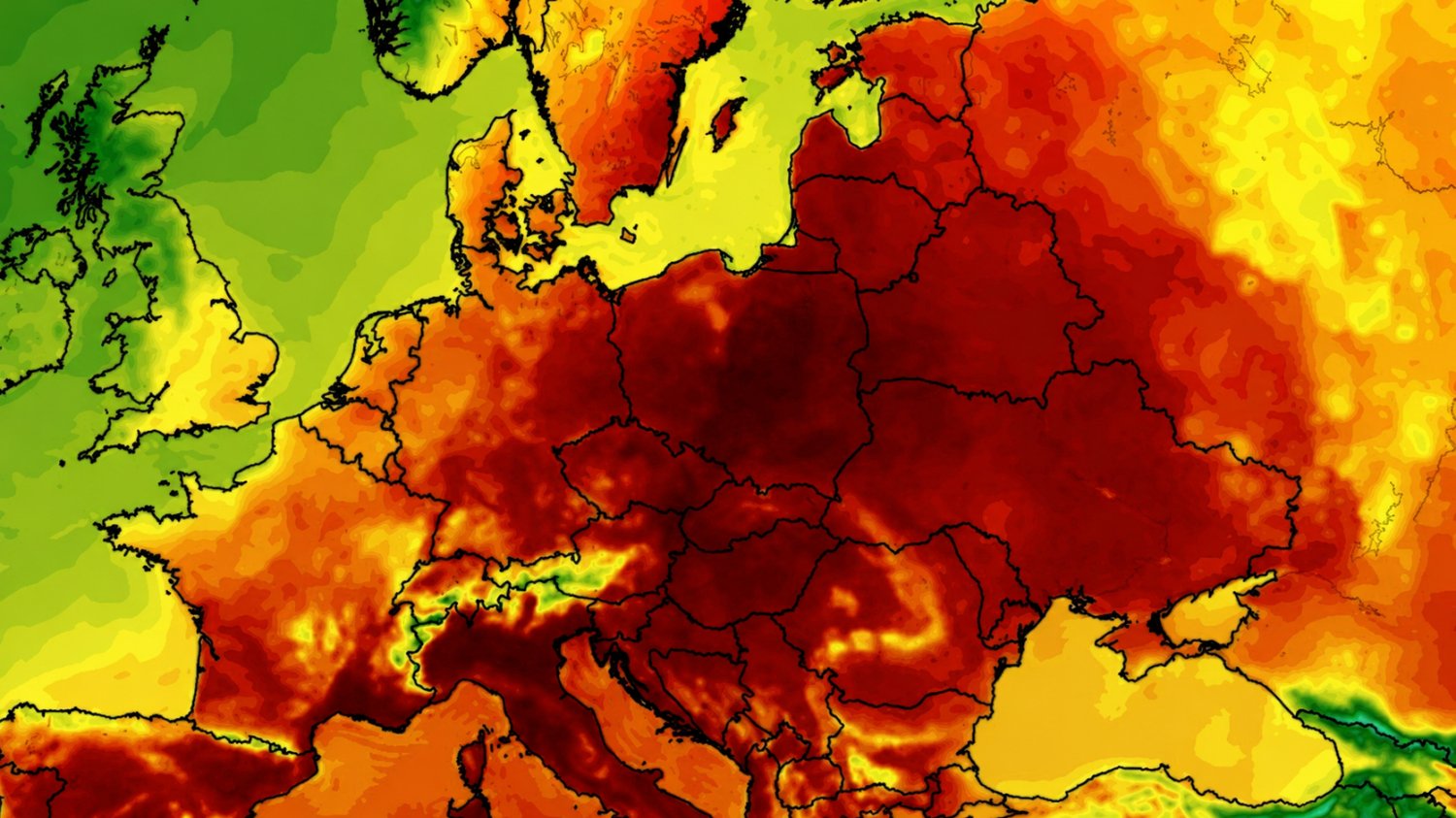 Ekstremalne upały nadciągają do Polski. Pogoda na koniec czerwca 2026 Mapa pogodowa pokazująca falę upałów nad Europą