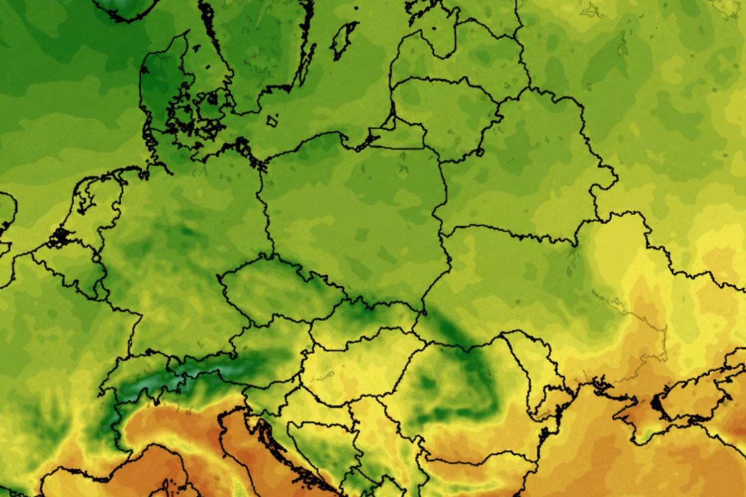 Mapa pogodowa z pokazanym ochłodzeniem