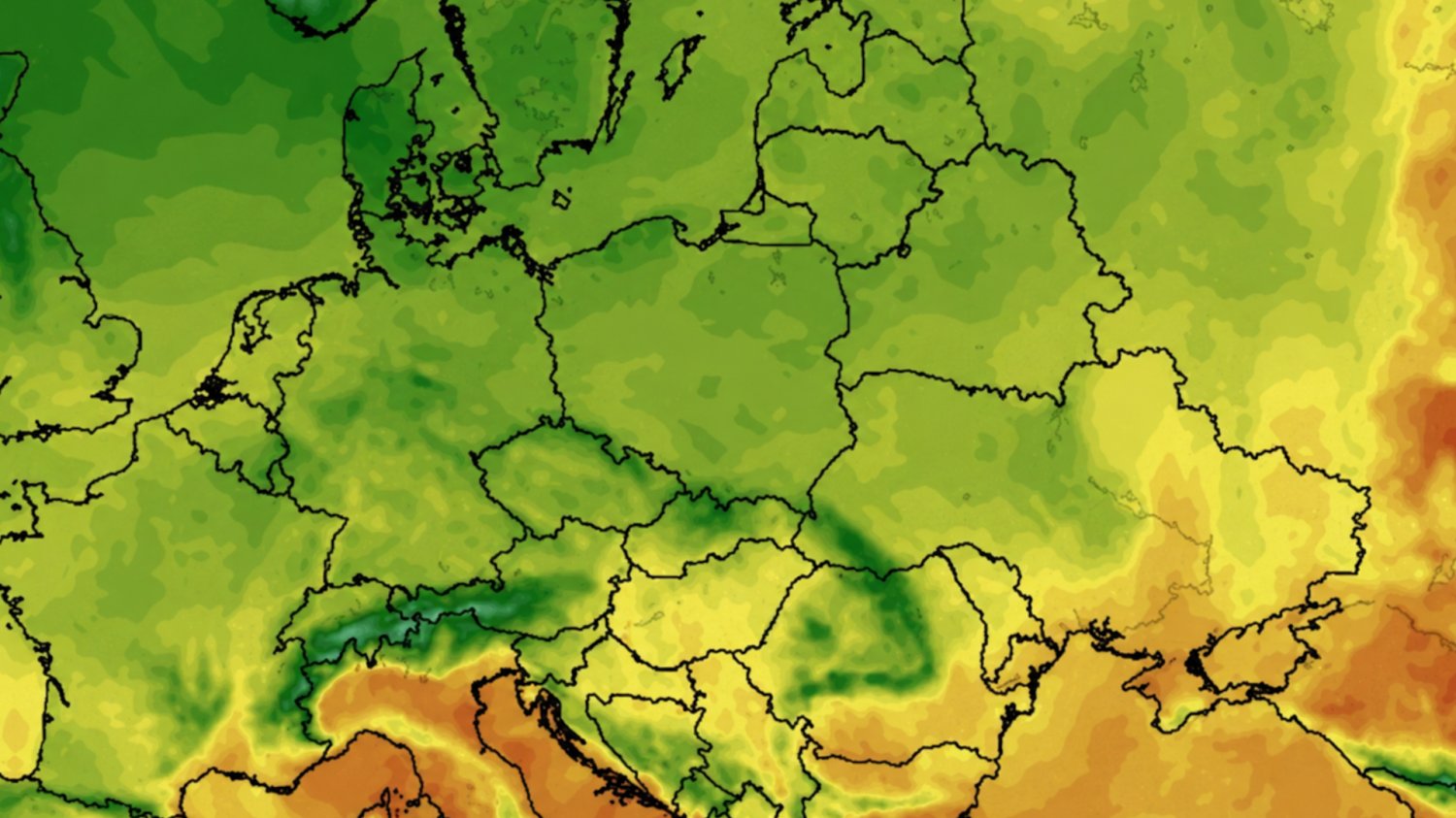 Upały i załamanie pogody. Prognoza długoterminowa 2026 Mapa pogodowa z pokazanym ochłodzeniem