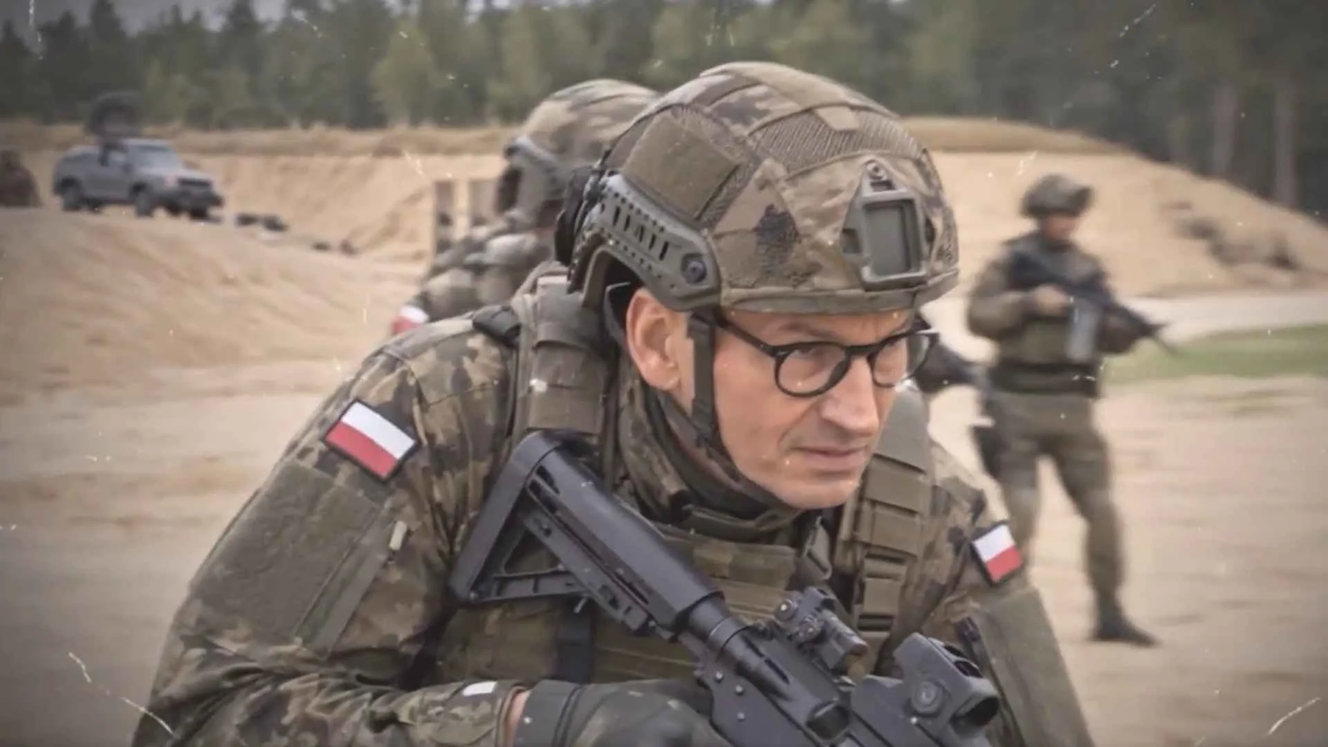 Morawiecki przedawkował AI. Tego klipu nie da się "odzobaczyć" Mateusz Morawiecki w mundurze bojowym.