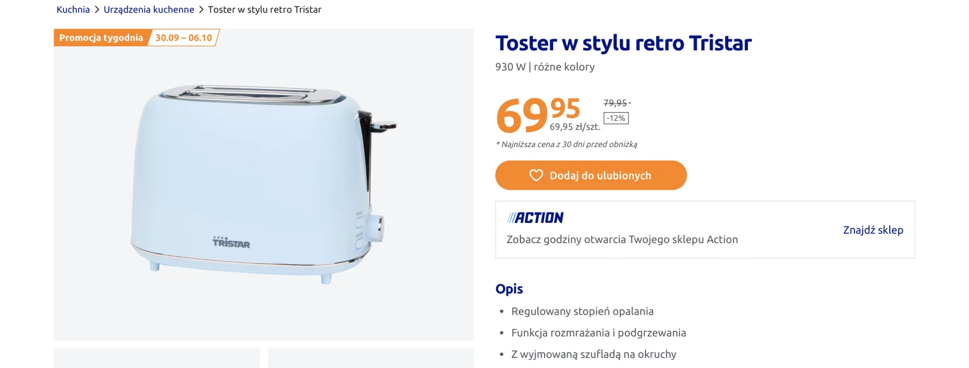 Action ma stylowy zestaw AGD w pięknych kolorach. Niecałe 140 zł za dwa sprzęty Toster