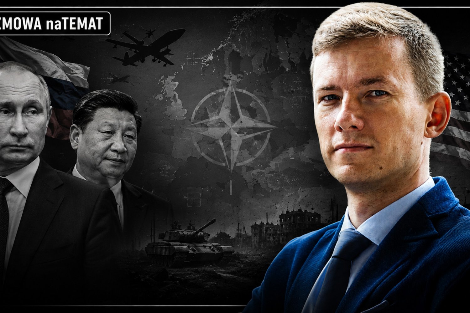 Po lewej: Władimir Putin i Xi Jinping, po lewej: Krzysztof Wojczal