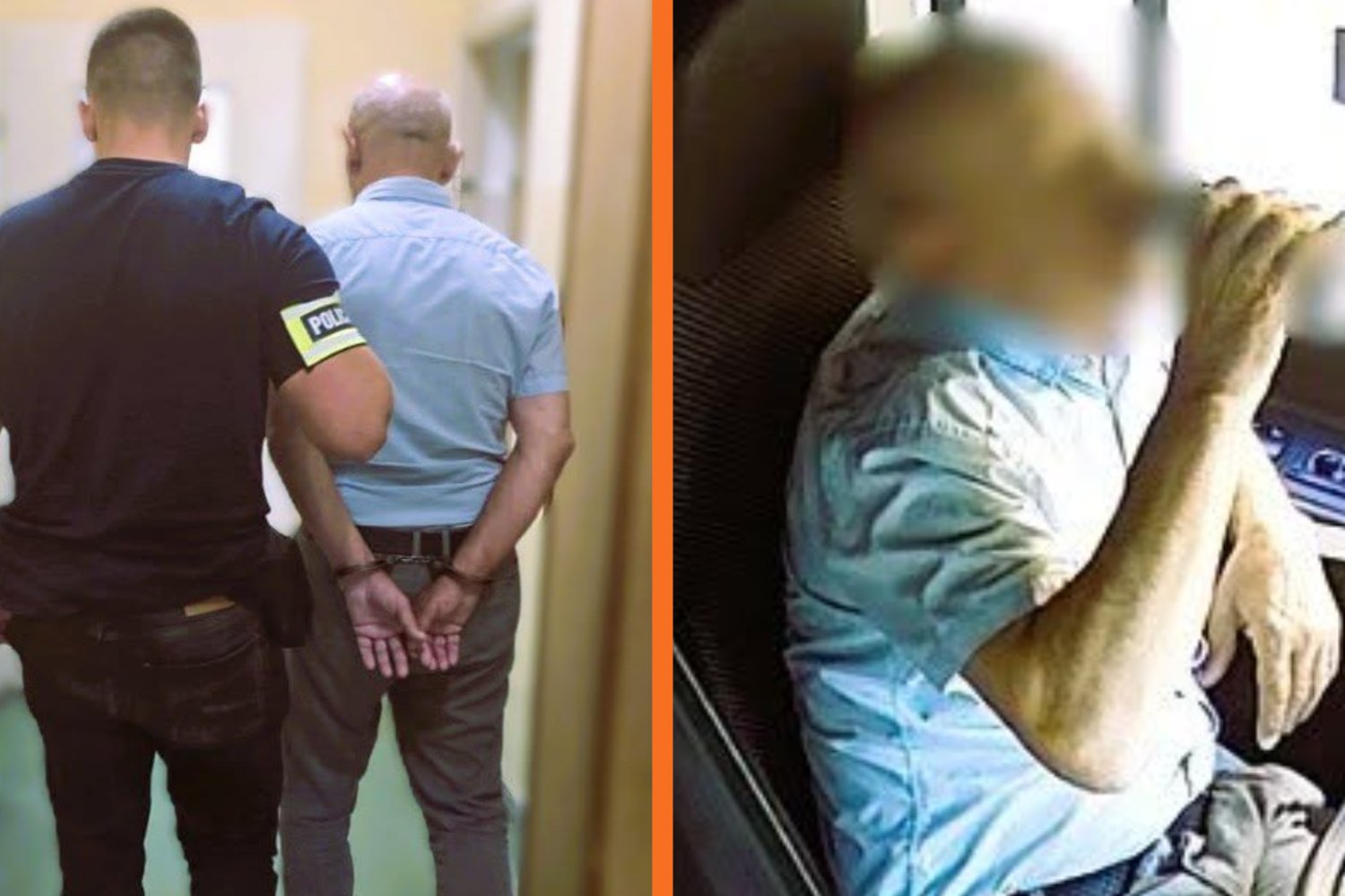po prawej - kierowca pijący piwo za kółkiem, po lewej - zatrzymanie mężczyzny