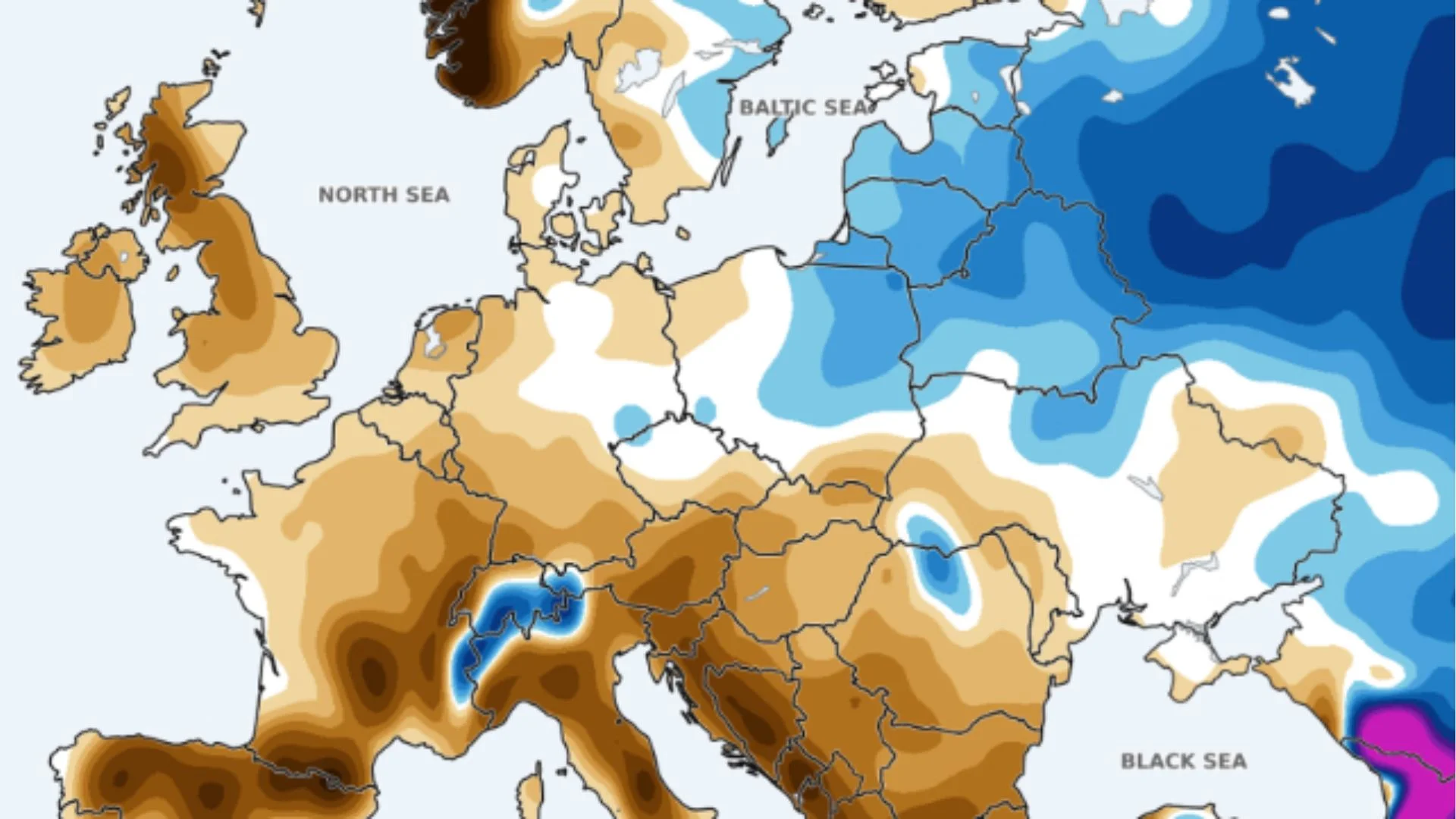 Mapa śniegu na zimę 2026/27 gotowa. W tych częściach Polski popada najmocniej