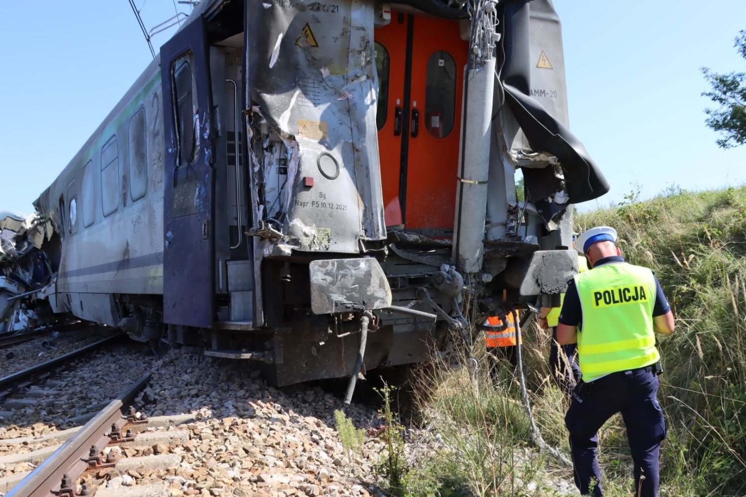 Policja, pociąg, wypadek, PKP Intercity