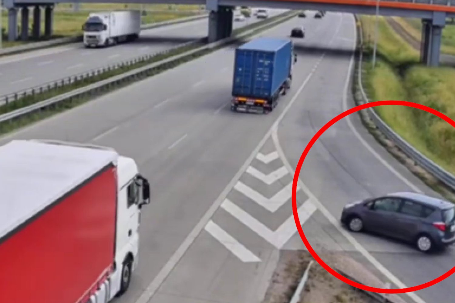 Pomyliła zjazd na A1