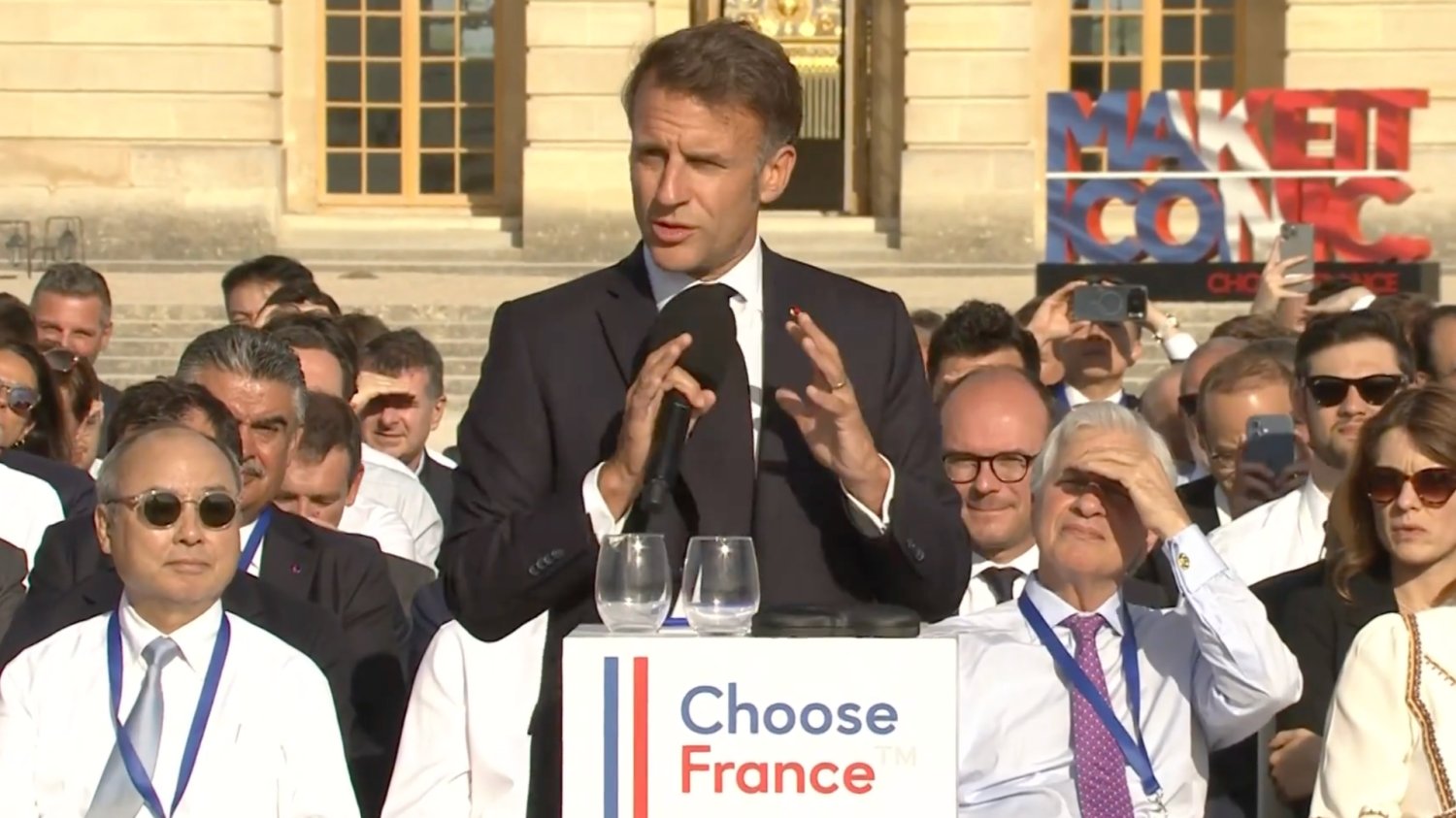 Emmanuel Macron o nowej inwestycji InPostu we Francji. Aż podziękował po polsku Emmanuel Macron, Choose France