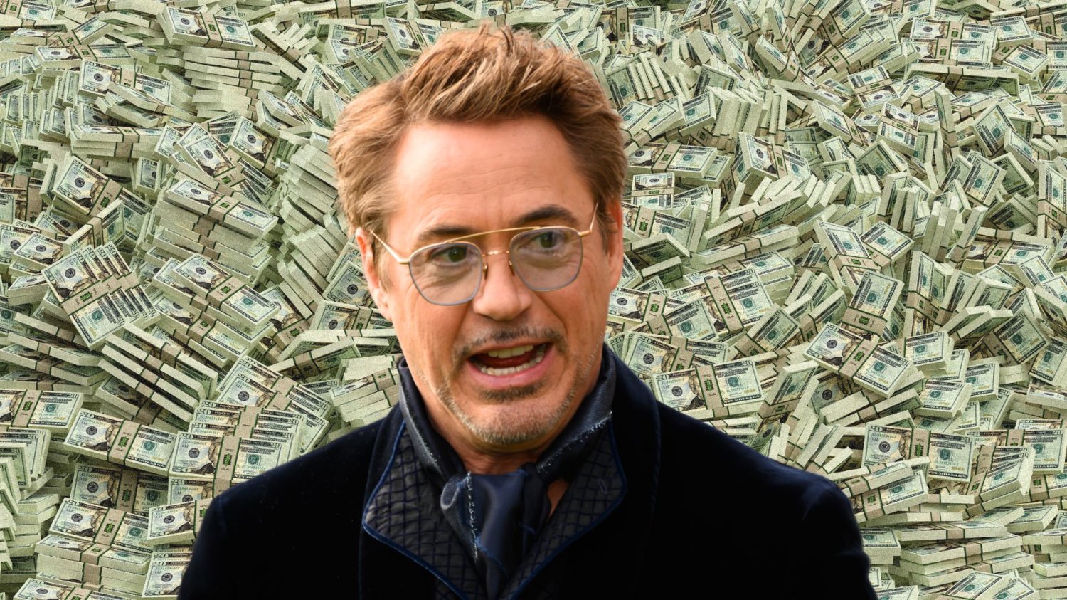 Robert Downey Jr. na tle góry dolarów
