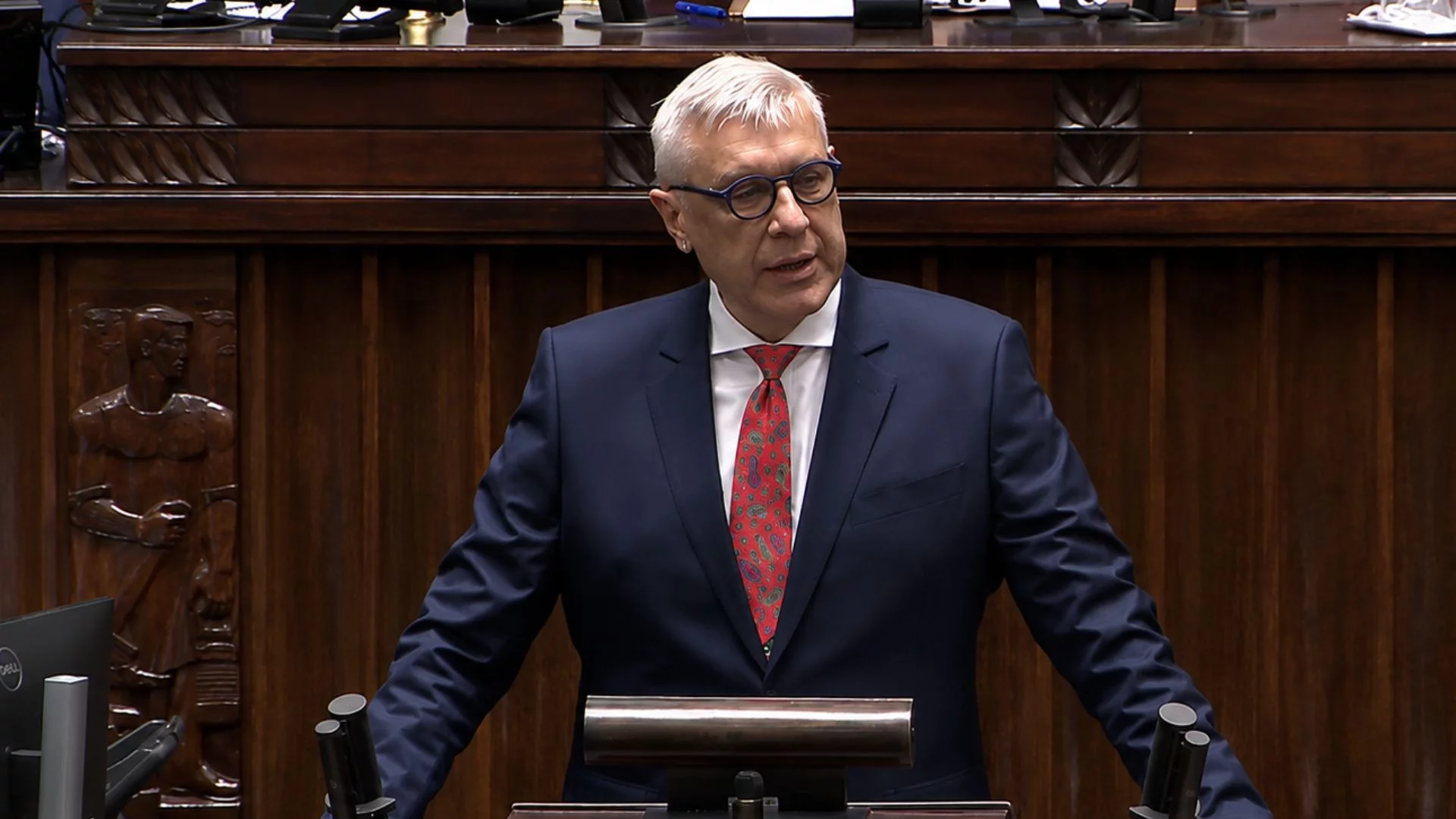 Giertych o pobycie w szpitalny "saloniku VIP". W PiS woleliby żeby milczał Roman Giertych na mównicy w Sejmie RP