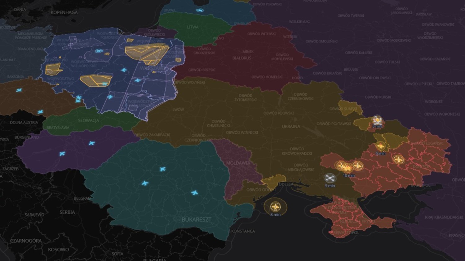 Strażnik: mapa dronów, rakiet i samolotów jako uzupełnienie alertu RCB Strażnik pokazuje, co leci w stronę Polski. Nieoficjalna mapa dronów i rakiet działa w telefonie